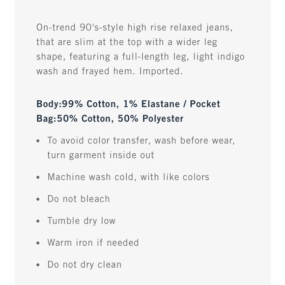 Abercrombie & Fitch 90s relaxed jean high-rise size 27 X-long length - Picture 4 of 12